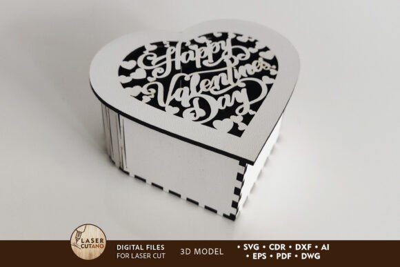 Caja Decorativa Con Forma De Corazon Para San Valentin Creativo Digital